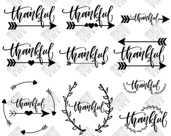 Thankful svg - Thankful vector - Thankful bundle - Thankful digital clipart for Print, Design or more, files download svg, png, dxf
