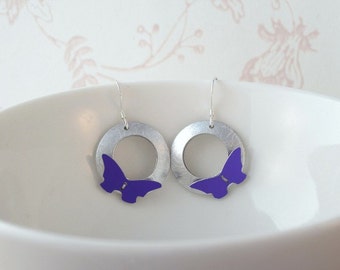 Anodised aluminium butterfly earrings