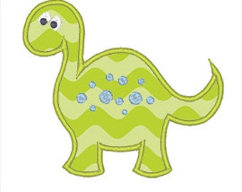 Dinosaur Applique Embroidery Design - Instant Download