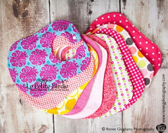 Girl Baby Bibs - You Pick 6 - Baby Shower Gift - Designer Bibs - Baby Bibs - Baby Shower - Baby Gift - Bibs - Baby Gift - Baby Bib Sets