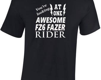 Awesome FZ6 Fazer Rider T shirt Funny Ideal Gift Biker personalised