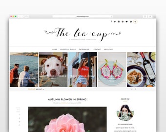 The Tea Cup - Wordpress theme-Wordpress template- Photography template - Responsive WordPress Theme - wordpress blog theme - Fashion blog