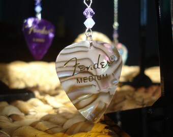 pearloid guitar pick earrings in abalone