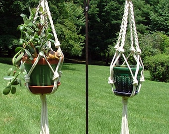 36 inch Macrame Cotton Rope Braids and Knots Plant Hanger Great Stocking Stuffer