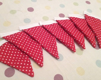 Red polka dot handmade bunting