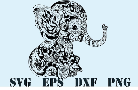Elephant mandala svg / zentangle elephant svg / mandala