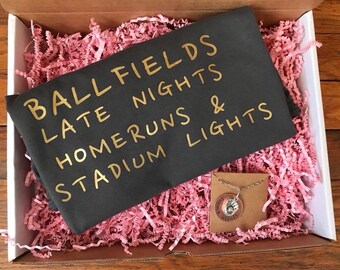 Custom made summer nights fashion box-ladies fashion box-ladies graphic tee-baseball necklace