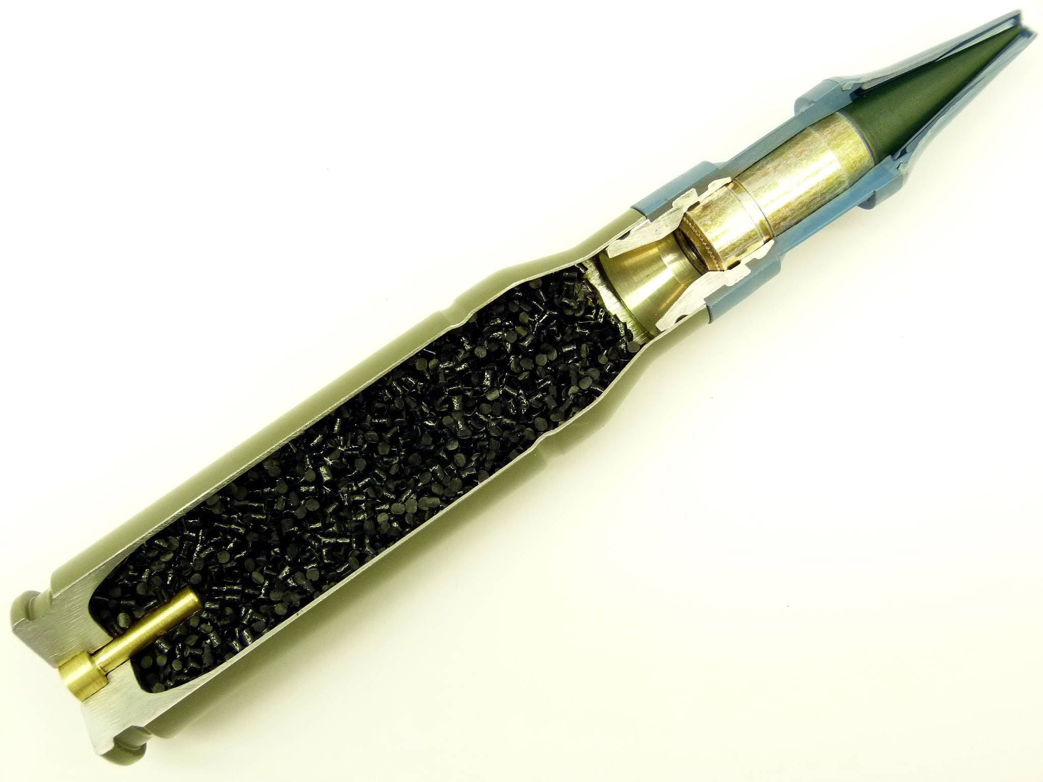 cutaway 25mm M910 TPDST round shell cartridge M242 Bushmaster