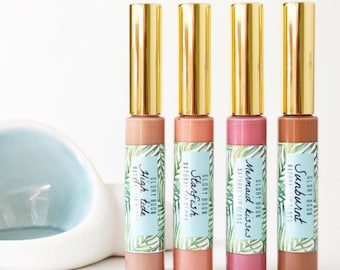All natural lip gloss, vegan lip gloss, bath and beauty