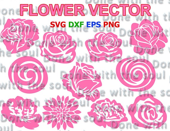Flower vector Flower svg Flower clip art Floral clipart