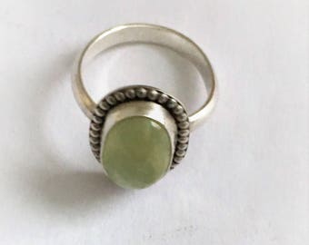 Prehnite Sterling Silver Ring