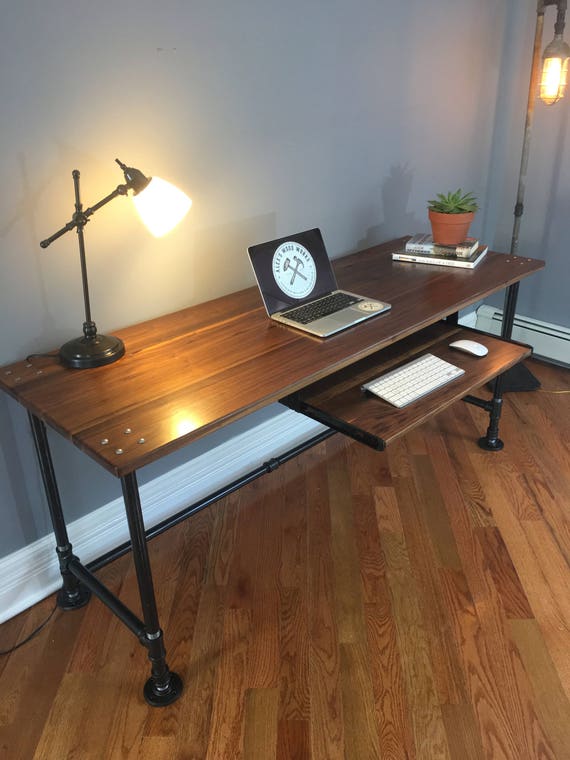 Black Walnut Pipe Desk