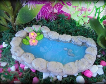 Fairy Garden Terrarium Miniature Granite Pond