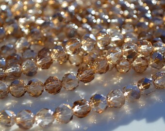 Crystal Celsian Renaissance Fire Polish Round Czech Glass Beads 25