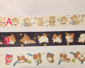Corgi Shiba Inu dog washi tape sample