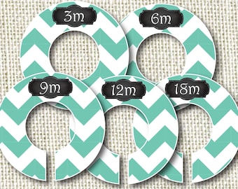 Baby Closet Dividers - Aqua Blue Chevron