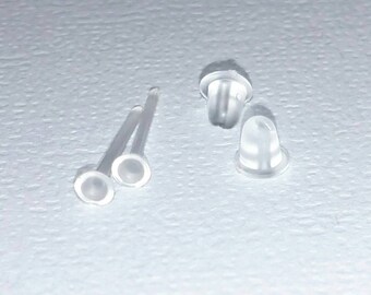 Invisible stud earrings/clear earrings/clear plastic Studs/invisible sports earrings/3mm clear stud earrings/tiny clear stud earrings/studs