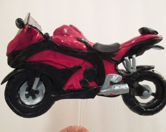 motorcycle cake topper sugar gum paste