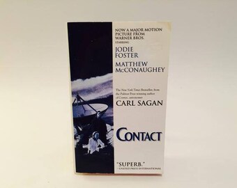 Vintage Sci Fi Book Contact by Carl Sagan Movie Tie-In Edition 1997 Paperback
