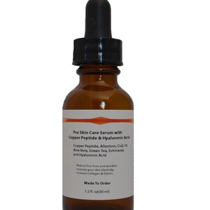 Copper Peptide (GHK-Cu) Pro Skin Care Serum with Hyaluronic Acid 1.2 oz