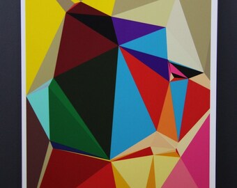 Original australian geometric art original print local artist poster unframed