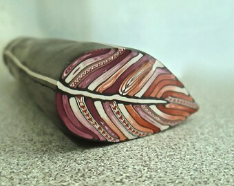 Feather Cane, Polymer Clay Cane, Raw Millefiori Cane, Handmade Cane, Craft Supply, Bird Feather Cane, Woodland Crafts, Jewelry Crafts