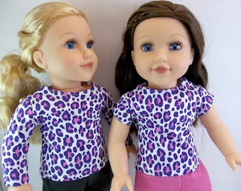 18 inch Doll Clothes Spotted Long or Short Sleeved T shirt Fits American Girl Dolls Doll Clothing Toys