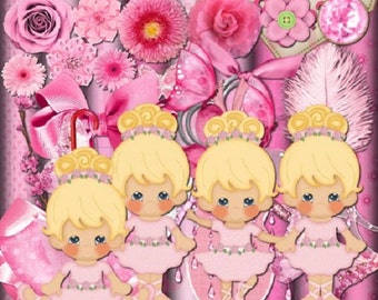 DIGITAL SCRAP KIT - Lil Ballerinas Pink
