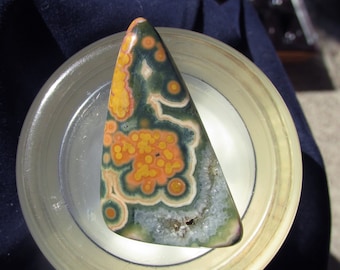 Orange Green Ocean Jasper Cabochon