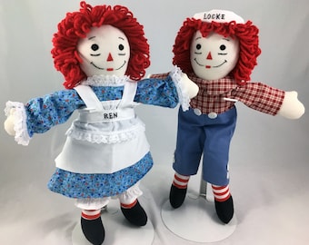 15" Raggedy Ann Doll OR Raggedy Andy Doll - Handmade, Made to Order, Free Personalization, 125+ outfit fabrics to choose from!