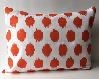 14x18 orange and white ikat pattern