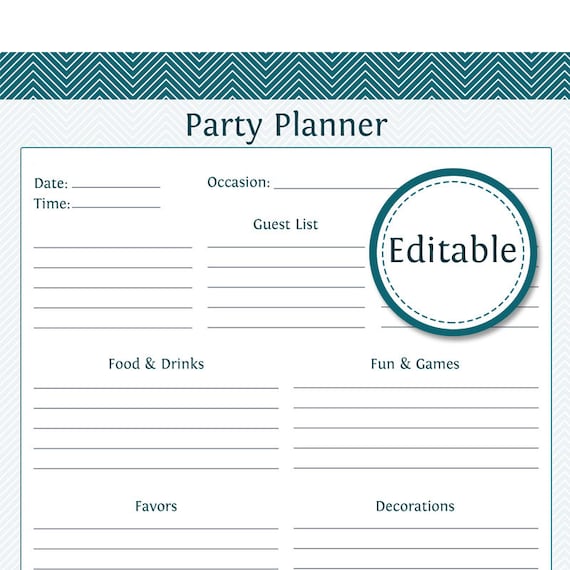 Dynamic image within party planner printable Accomplished image inside party planner printable