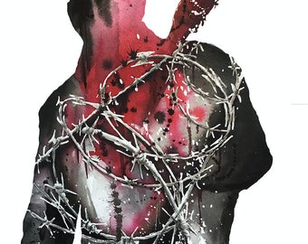 4x6 mini print walking dead Negan