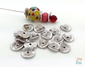20 spacer 8mm diameter, nickel free (pm183) wavy disc beads