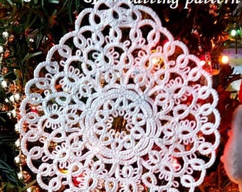Xmas Bubble3. PDF Original Shuttle Tatting Pattern. Instant Digital Download. Tatting yourself xmas gift. schemat frywolitki czółenkowej.