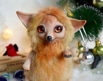 Fox art doll art toy handmade ooak Fantasy Creature
