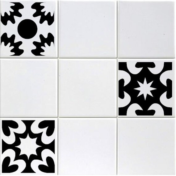 Set of Six 6 Vinyl Tile Decals 3 designs Boho Gypsy