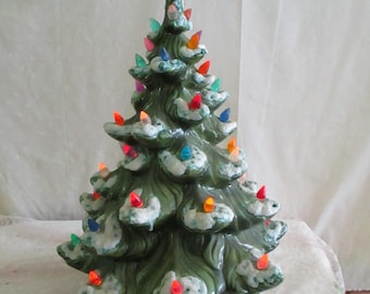 Ceramic Christmas Tree Lighted 17 Inches tall