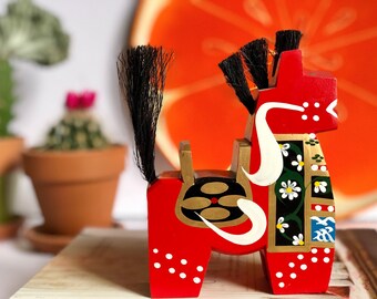 Vintage Swedish Dala Horse, Wooden Decor