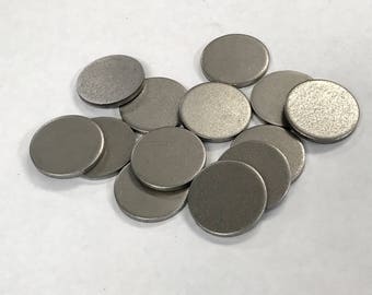 Recycled SCRAP STEEL Round DISKS Industrial Vintage Steampunk Craft Supply for Mixed Media or Assemblages 1" circle Pkg12 MS10