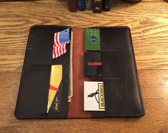 leather checkbook wallet made in usa
