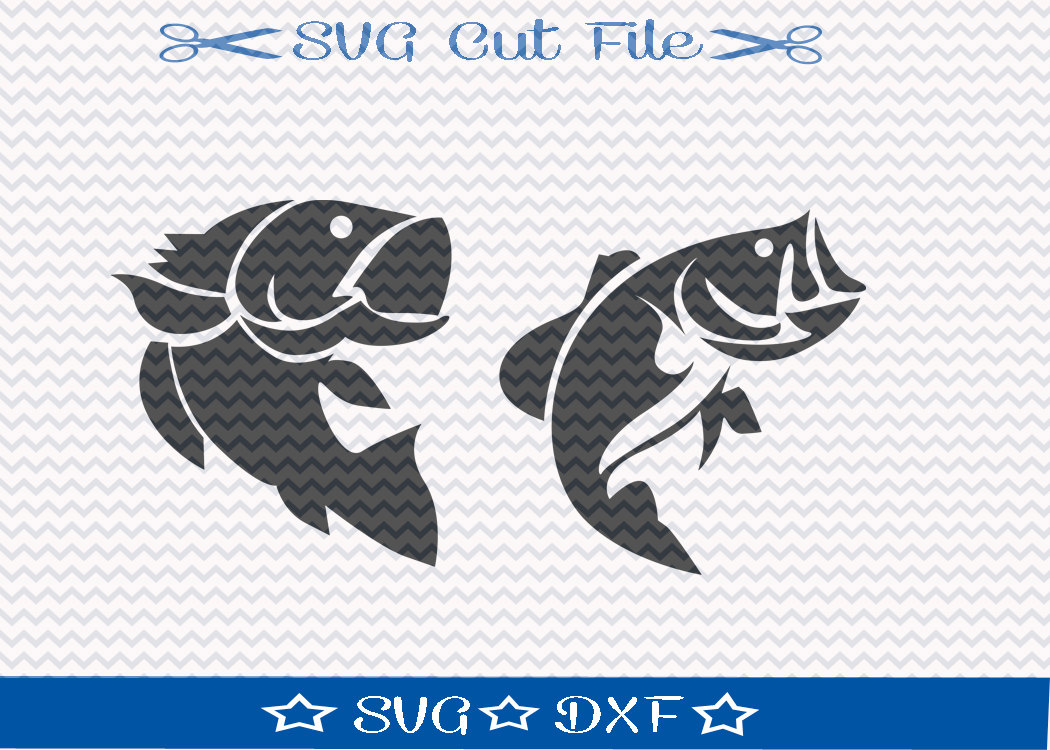 Download Bass Fishing SVG / Cut File for Silhouette or Cricut / Animal