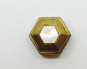 Pouch box or hexagon shaped brass with perla muter