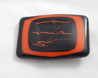 Vintage Custom Made Glass Belt Buckle
