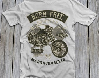 Motorcycle vintage biker old school rider t shirt