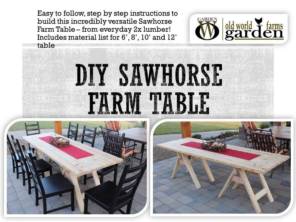 DIY Sawhorse Farm Table Plans Made Easily From Inexpensive