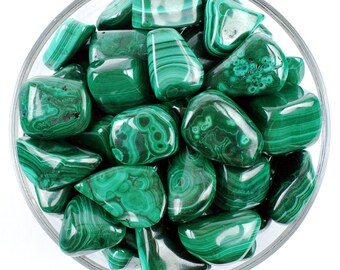 One 1 LARGE Malachite Tumbled Stone, Malachite Tumbled Stones, Malachite Tumbled Stone, Tumbled Malachite, Big Malachite, Rhodope Minerals