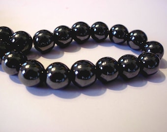 Set of 5 gunmetal 10mm hematite beads