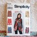 Vest, XS S M L, Simplicity 8228 Pattern, Long, Loose, Single Button, Jewel Neck, Appliques, Trim, 1998 Uncut, Size 6 8 10 12 14 16
