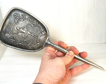 Vintage hand mirror, Bedroom Mirror, dressing table decor, gift for her wife, Soviet ballet, Bolshoi Theatre, Moscow silver mirror